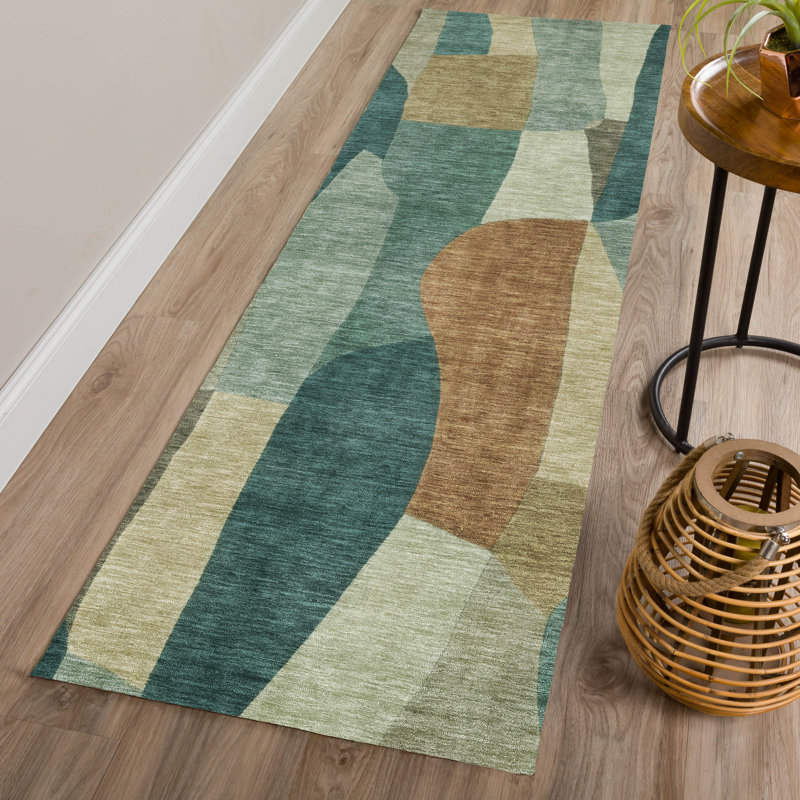 Machine Washable Indoor/Outdoor Chantille ACN2376 Abstract Rug, Runner 2'3" x 7'6"
