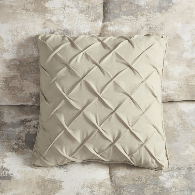 7 édredons - très grand rembourrage tissé gris et 2 coussins décoratifs pour literie texturée