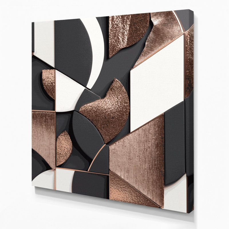 «Abstract Shapes 98», art mural sur toile noire, H 16 po x l 16 po