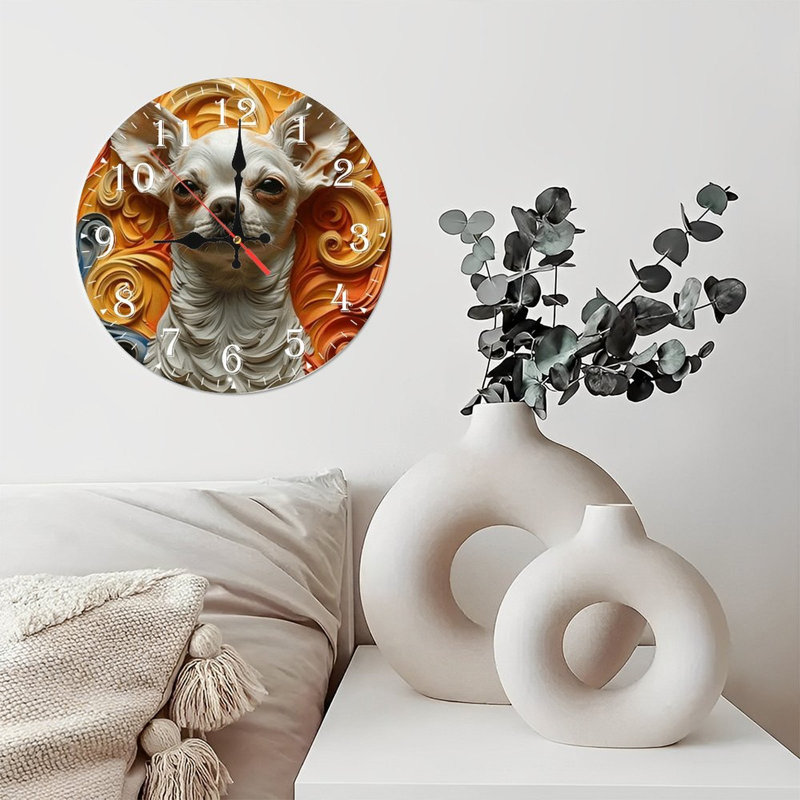 Horloge murale en bois 10 po, mouvement silencieux, à piles (piles AA non incluses), décor artistique, parfait pour les décorations