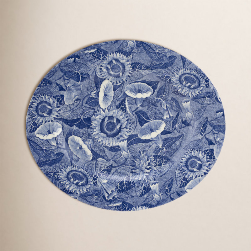 Spode Blue Room Oval Platter 14" Sunflower