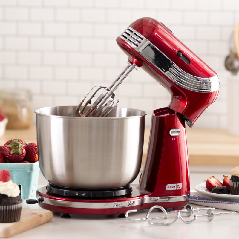 Dash Mixers 6 Speed 2.5 Qt. Stand Mixer, Red