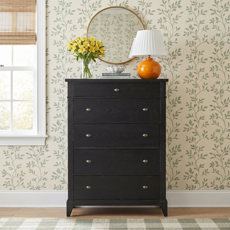 Mya 5 Drawer Dresser, Black