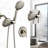 Brass High Shower Head With Handheld - 6 Spray Modes, Quiet Flow Single Handle 6-spray Patterns Brass, 1.8 Gpm, Wall Mounted, Adjustable Flow, Power Fog, Rain Massage, Fog Modes-115811828