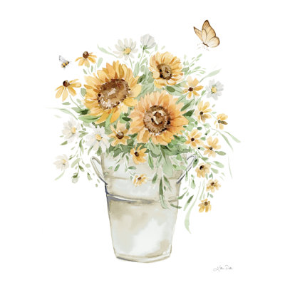 «Jacen Sunflowers And Daisies I» sur toile par Katrina Pete