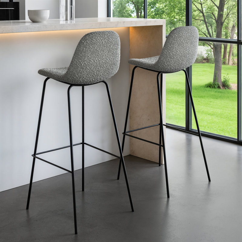Tabouret de bar et de comptoir Kinlaw, Tabouret de bar (siège d’une hauteur de 30,5 po, Boucle gris