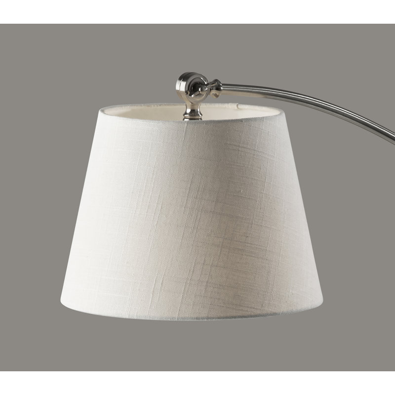 Hertz 66'' Arched Floor Lamp, Off-White, Brushed Steel