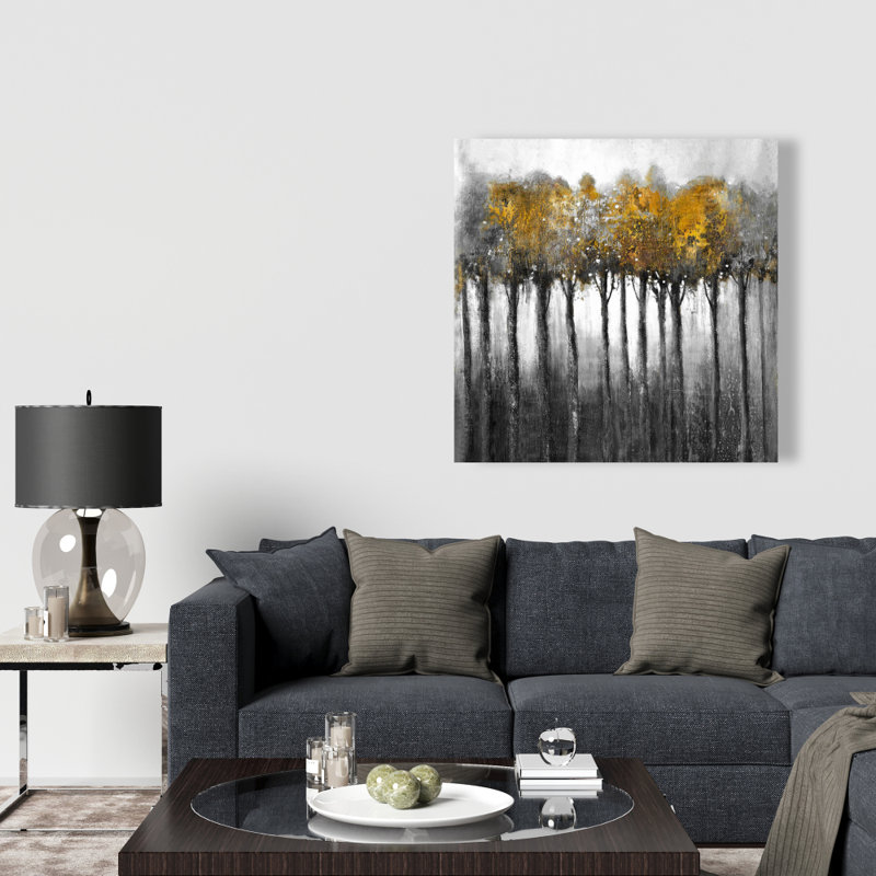 Illuminated Forest - Contemporary Trees Canvas Home Decor