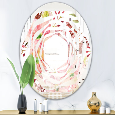 Miroir mural sans cadre floral botanique iii whirl artisanat american