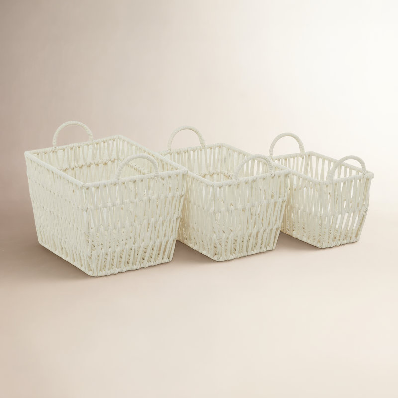 Ensemble de 3 paniers de rangement en métal, H 12,30 po x l 16,25 po x P 11,70 po