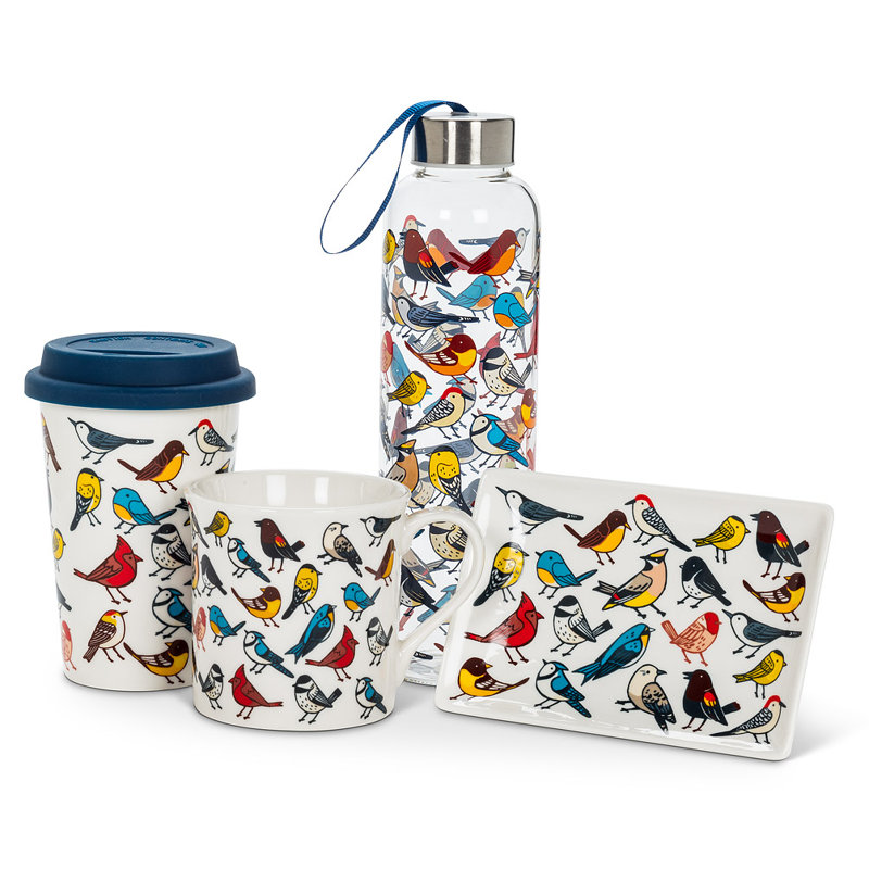Bouteille d'eau 18 oz Allover Birds