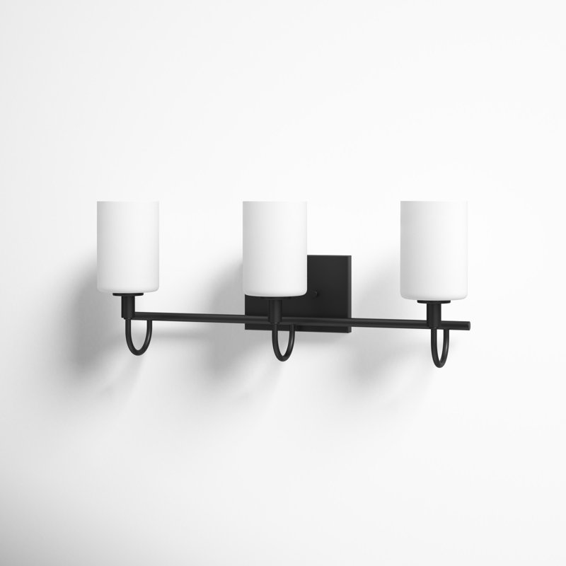 Rowley 3 Light Frosted Dimmable Vanity Light, Midnight Black