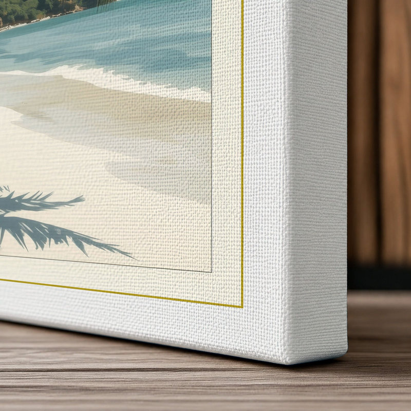 Tropical Paradise Palm Coastal - Wrapped Canvas, 30x20 - 76.2 x 50.8 cm, White Border