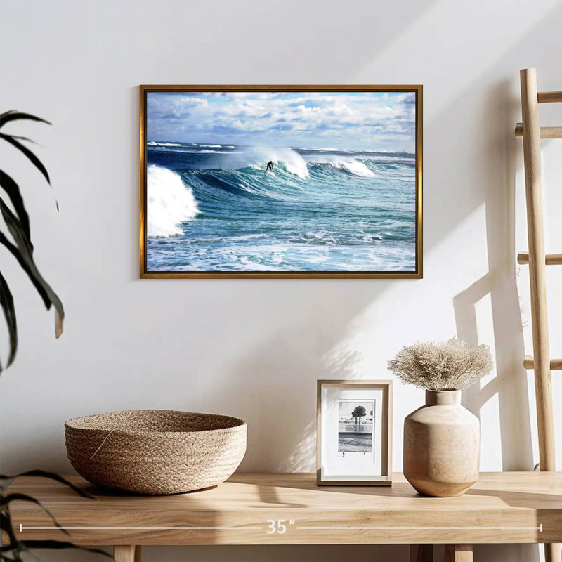 Margaret River Surfer, 19 po x 13 po, Cadre flottant doré