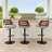 Swivel Adjustable Height Bar Stool with Pedestal Metal Base in Faux Leather and Wood-1551146383-1551146385