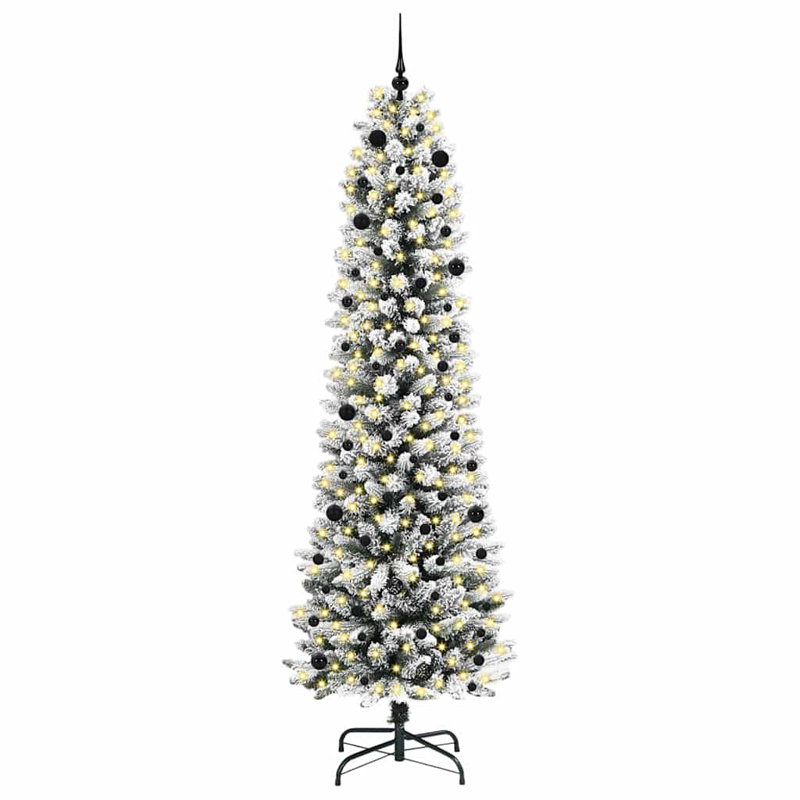 Artificial Christmas Tree with 300 LEDs, 7.87' H, Black