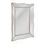 Miroir d'appoint mural festonné festonné en verre argenté champagne encadré - 24 po x 36 po