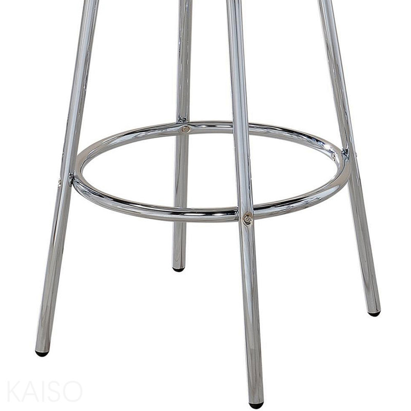 Table de bar ronde blanche brillante et chrome