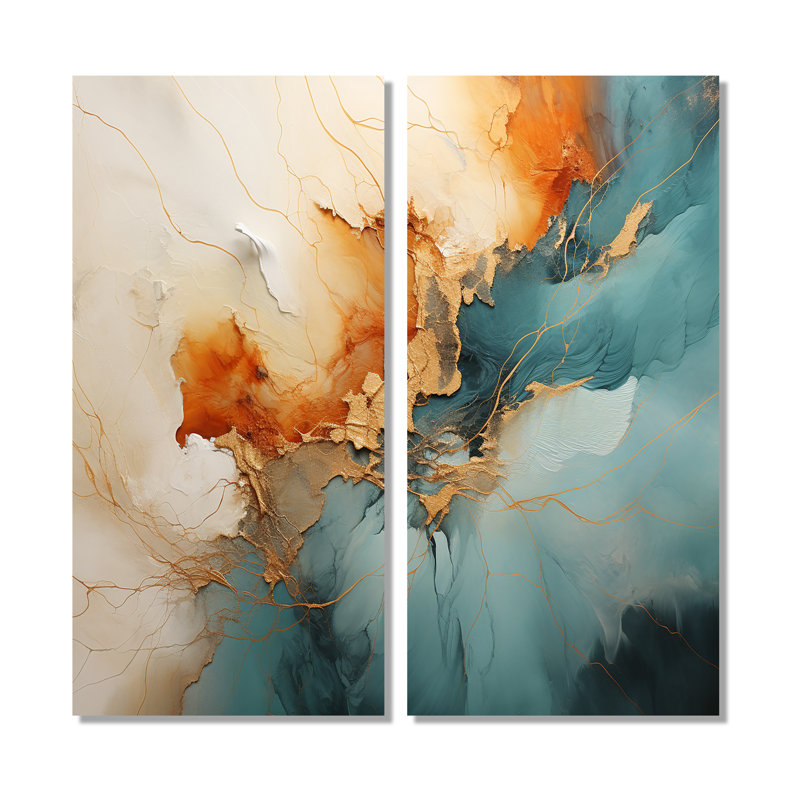 Ensemble de 2 grandes artères murales «Dams», 32" H x 32" W, Wrapped Canvas, Does Not Apply