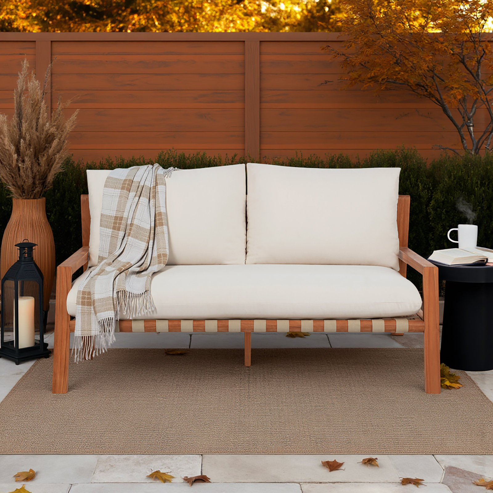 Charlotte 61" Teak Garden Bench with Sunbrella®
