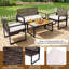 Table basse 4 pièces avec 2 chaises simples pour causeuse et patio
