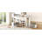 Metal Loft Bed with Wardrobe And L-shaped Desk, Full Size Loft Bed with Storage Cubes and Shelves, Heavy Duty Loft Bed for Kids Teens Adults, White