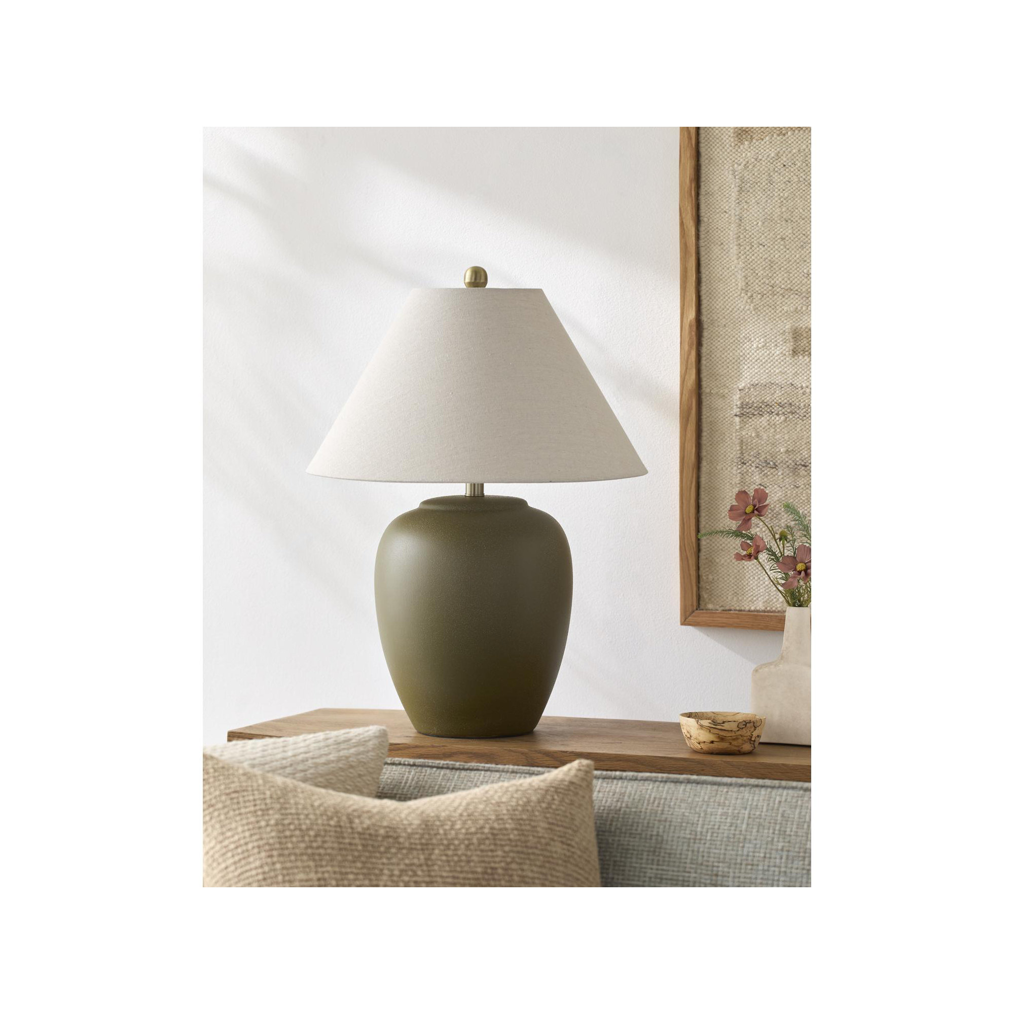 Eustacia Ceramic Table Lamp, Green