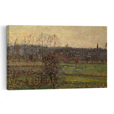 View Of Bazincourt, Winter, 1898 Abstract Contemporary Wall Art Print by Camille Pissarro - 1 Piece Wrapped Canvas Wall Art
