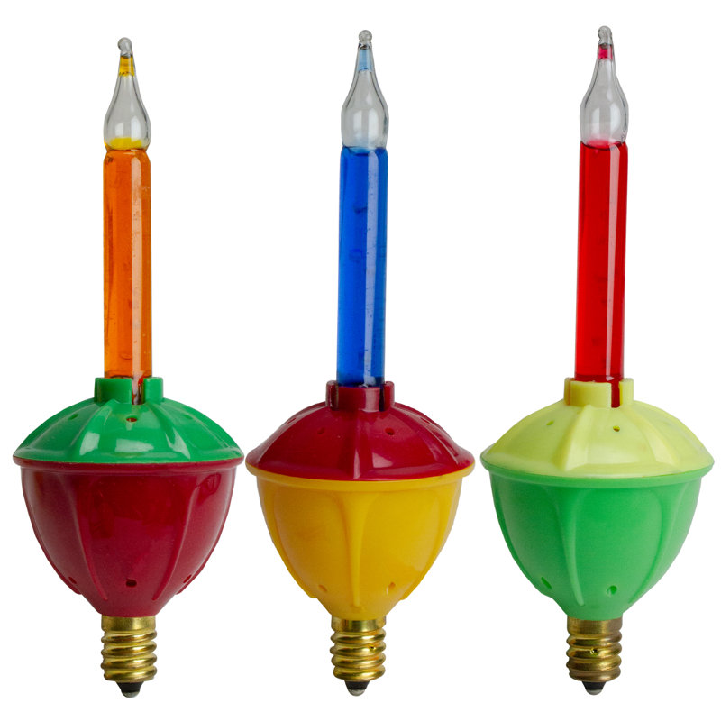 Paquet de 3 ampoules de Noël de remplacement multi-couleurs C7
