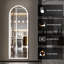 Miroir de plancher arqué en métal à DEL-838698207