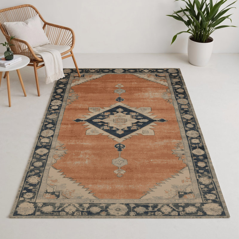 Tapis intérieur et extérieur brun Overdyed, Rectangulaire 3 pi x 5 pi