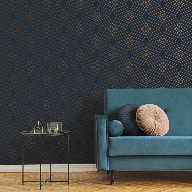 Eads 10.05m x 53cm Roll, Navy/Gold