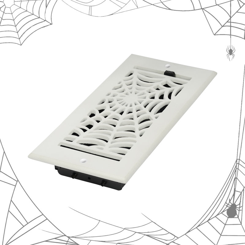 Évent de 4 po x 8 po Spooky Gothic (taille de la façade totale: 5 1/2 po x 9 3/4 po), Blanc thermolaqué