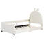 Upholstered Daybed With Rabbit Ear Shaped Headboard-1306053168