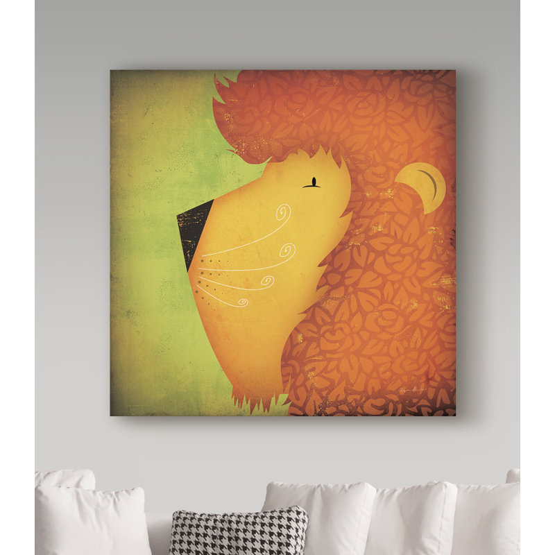 « lion wow », art sur toile, H 18 po x l 18 po x P 2 po