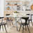 Modern 43" Round Dining Table ,Glass Kitchen Dining Room Table With Metal Cross Legs