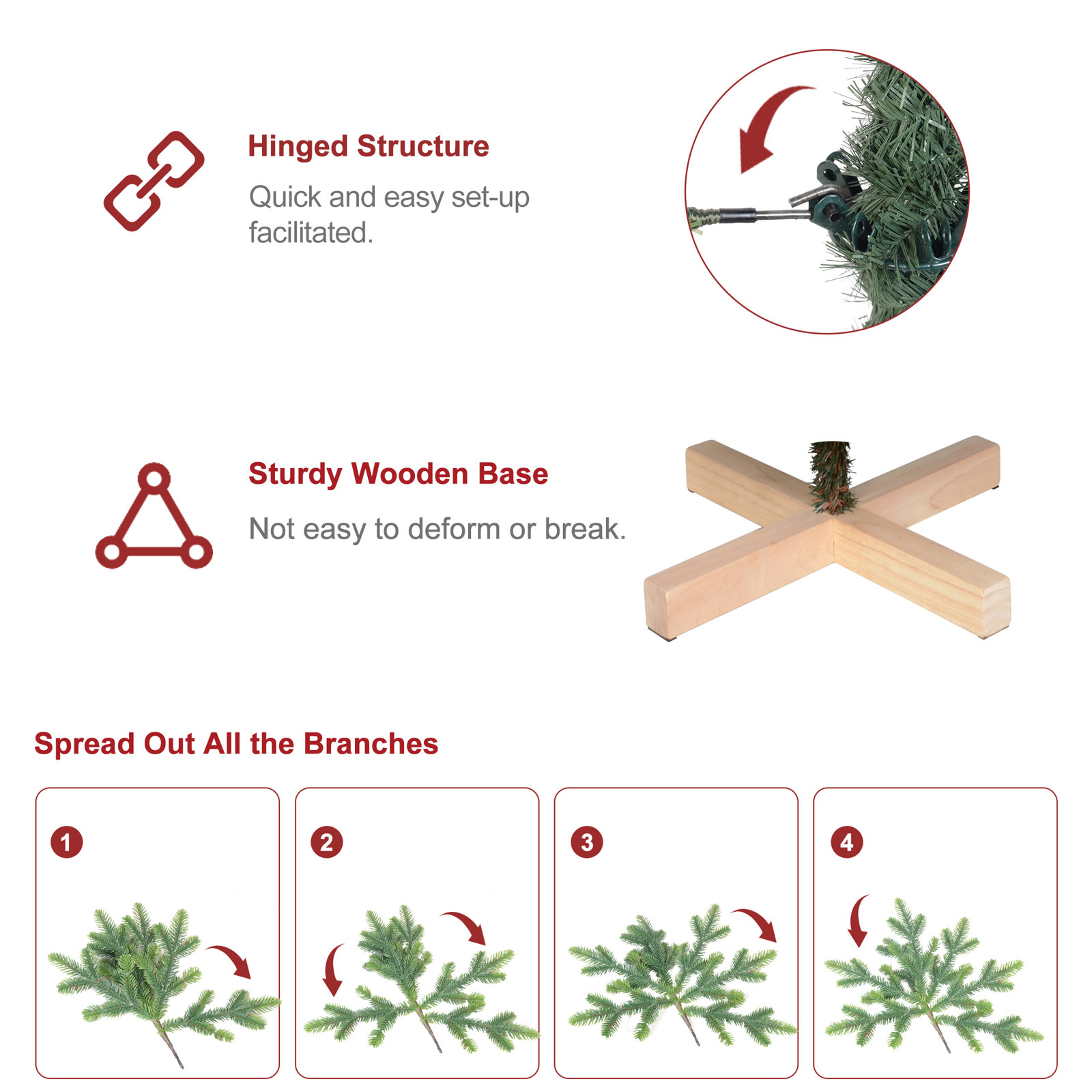 Pre-Lit Artificial Christmas Tree, 7ft