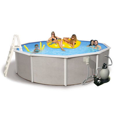 Ensemble de piscine ronde en métal Belize