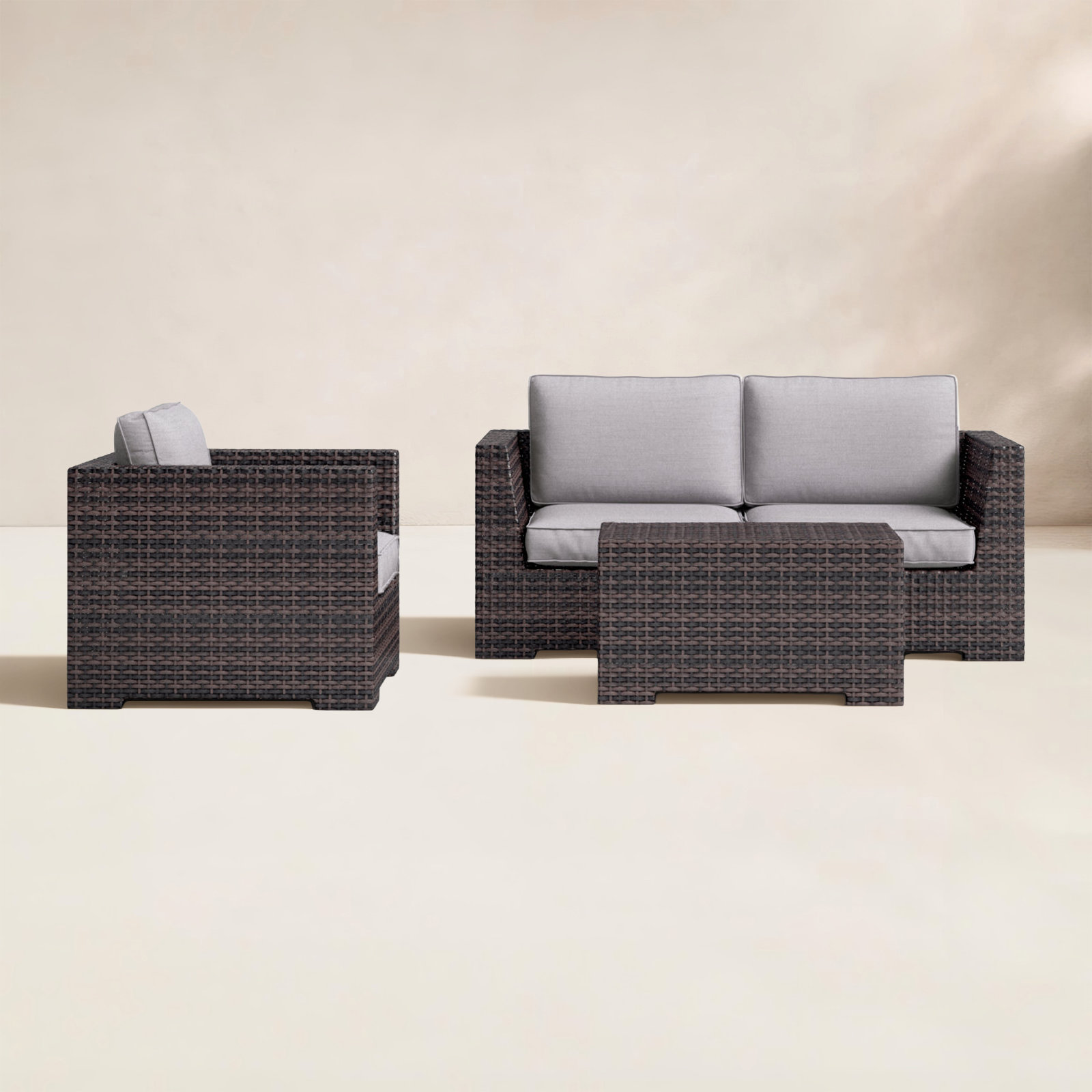 McDougal 3-Person Patio Seating Group, Espresso
