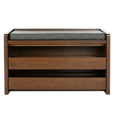 Banc de rangement en faux cuir Aryaan