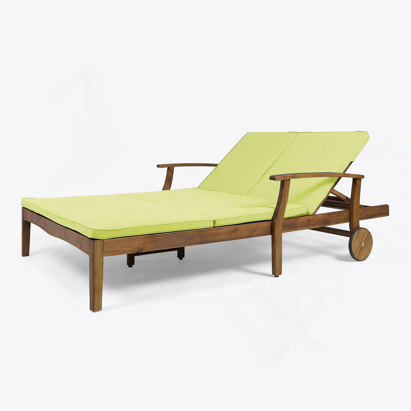 Double chaise longue de patio avec coussin, Vert