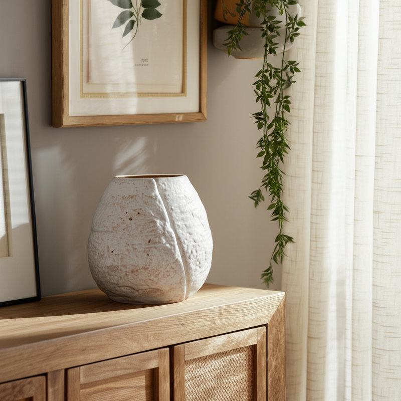 Javae Handmade Ceramic Table Vase, 11" H x 11" W x 11" D