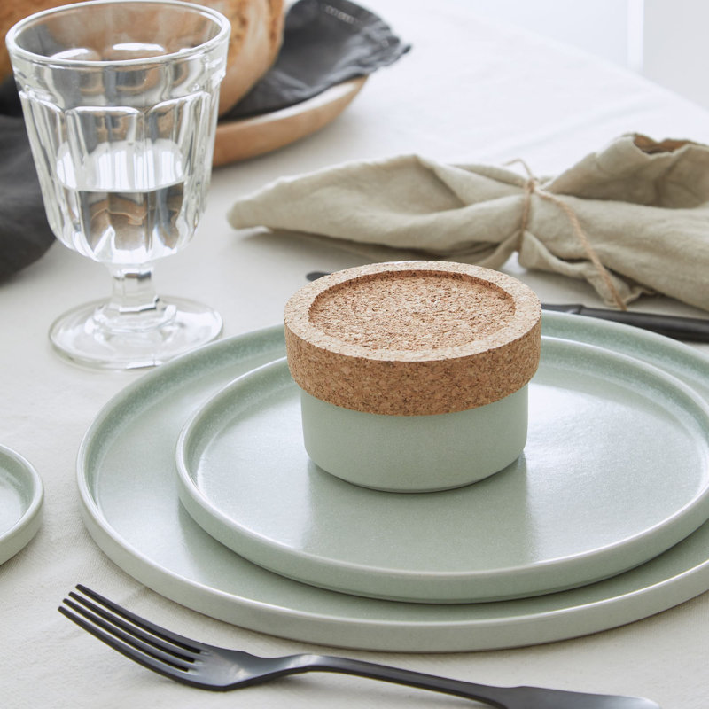 Redonda Stoneware Dinner Plate, Green