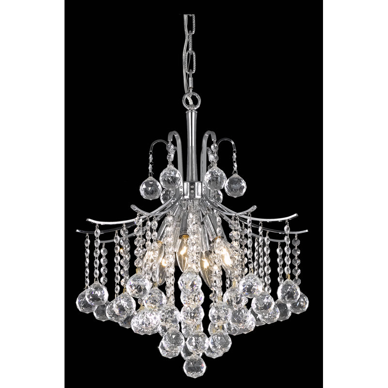 Lustre à niveaux unique Hermanson, H 20 po x l 17 po x P 17 po, Chrome, 6 lumières