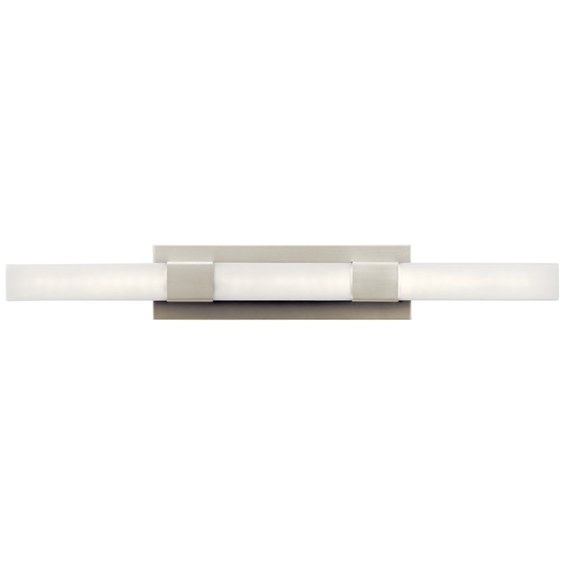 Barre d'éclairage de salle de bain 1 lumière Hanah, Nickel satiné