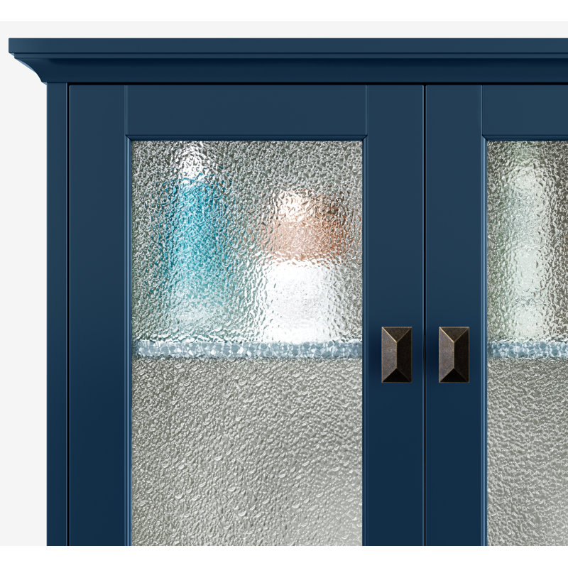 Armoire de rangement murale pour salle de bain, armoire de rangement au-dessus de la toilette avec porte en verre trempé