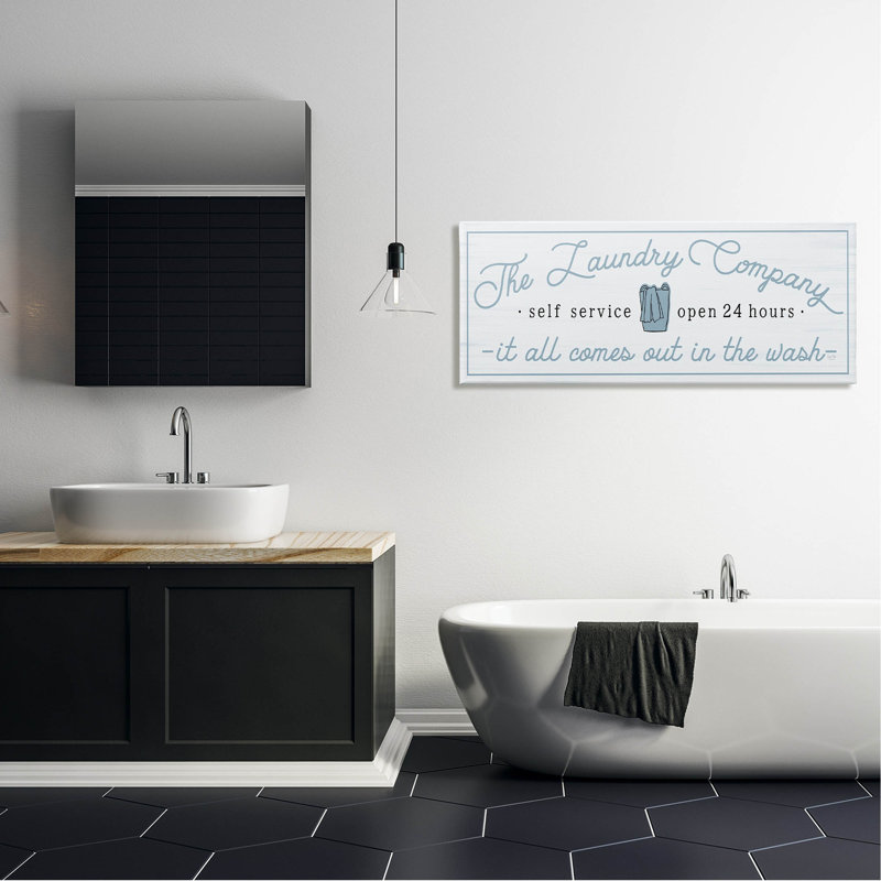 «Laundry Company All Comes Out In Wash», art mural par Lux + Me Designs, L 48 po x H 20 po