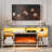  67” Mirrored Fireplace Tv Stand For 75+ Inch Tvs, Mirrored Tv Stand With Crushed Diamond & Led Light, Silver Entertainment Center With Fireplace & Adjustable Shelves For Living Room