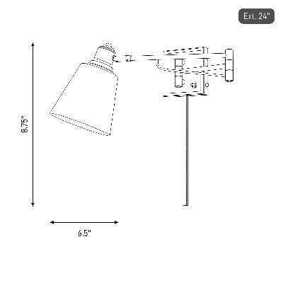 Solstice Single Light Dimmable Swing Arm Sconce