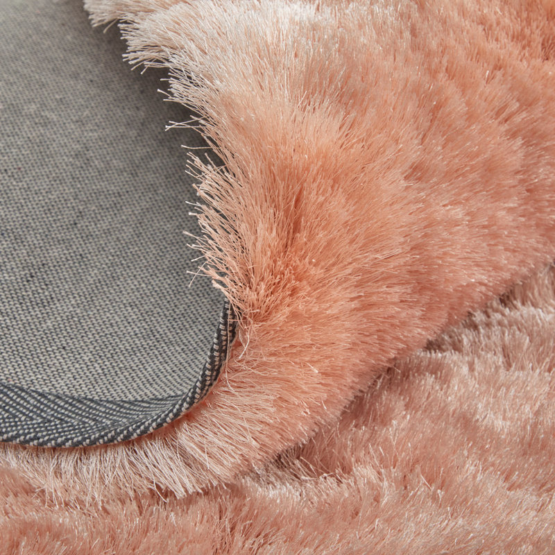 Tapis noir touffeté à la main Cienna, Round 8', Salmon Pink
